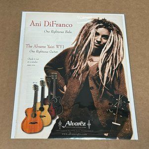 ANI DIFRANCO - ALVAREZ-YAIRI GUITARS - 1999 Print Advertisement